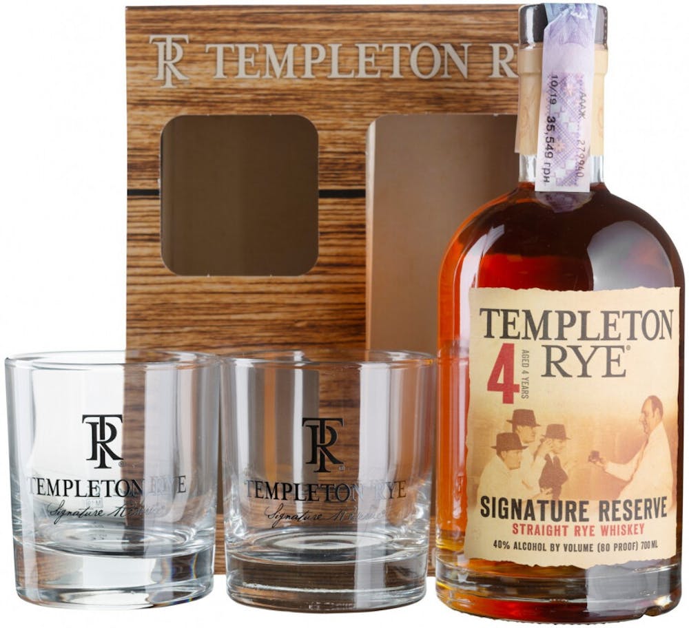 Templeton 4yr Rye w/2 Rock Glasses Gift Set 750m :: Rye