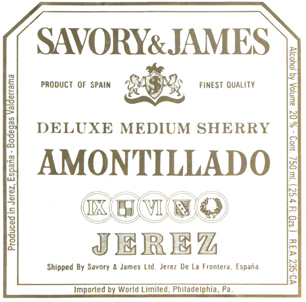 Savory & James 'Amontillado' Medium Sherry :: Port, Madeira & Sherry