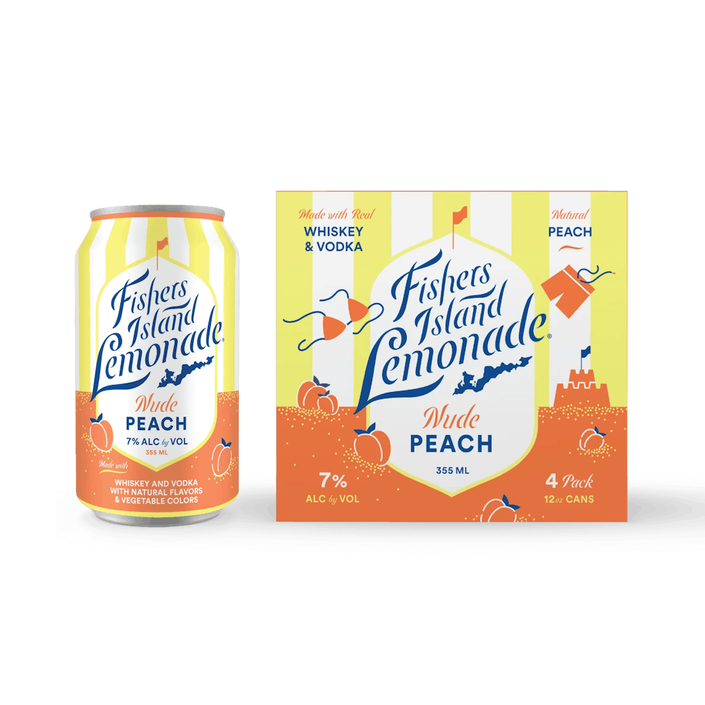Fishers Island Nude Peach 4-355ml Cans :: Ready to Go Cocktails