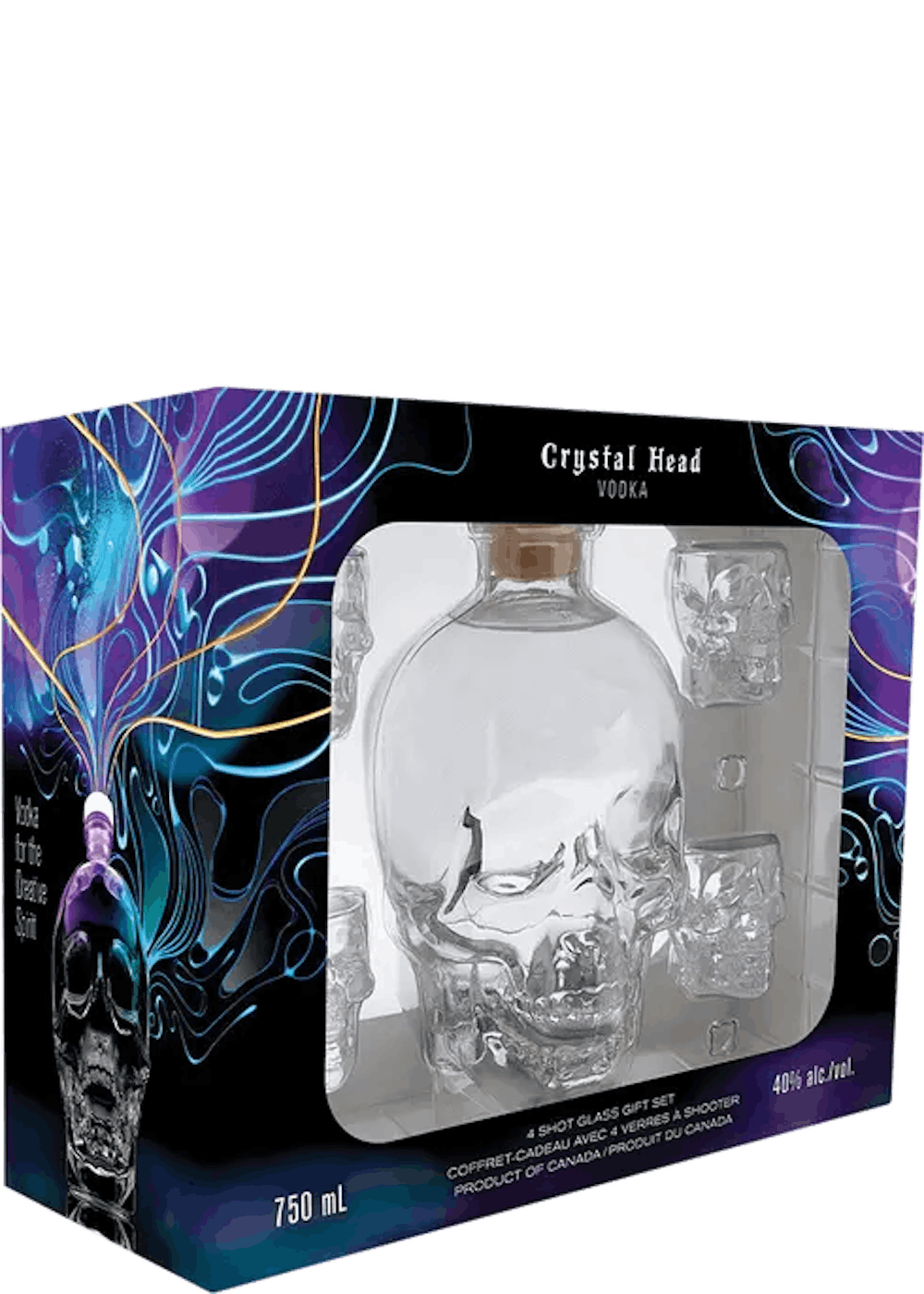 Crystal Head Vodka 750ml Gift w/4 shot glasses :: Vodka