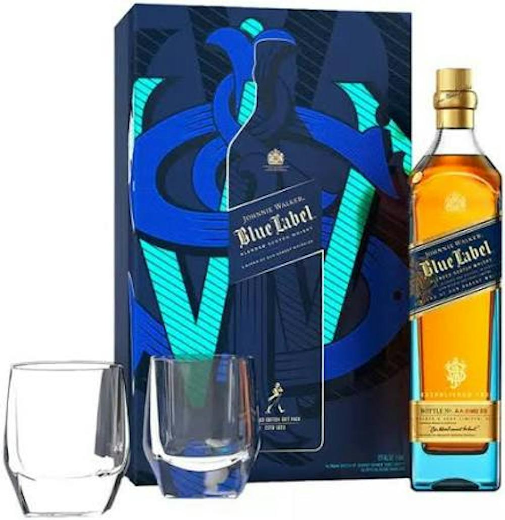 Johnnie Walker Blue 750ml w/2 Glasses Gift Set :: Blended Scotch