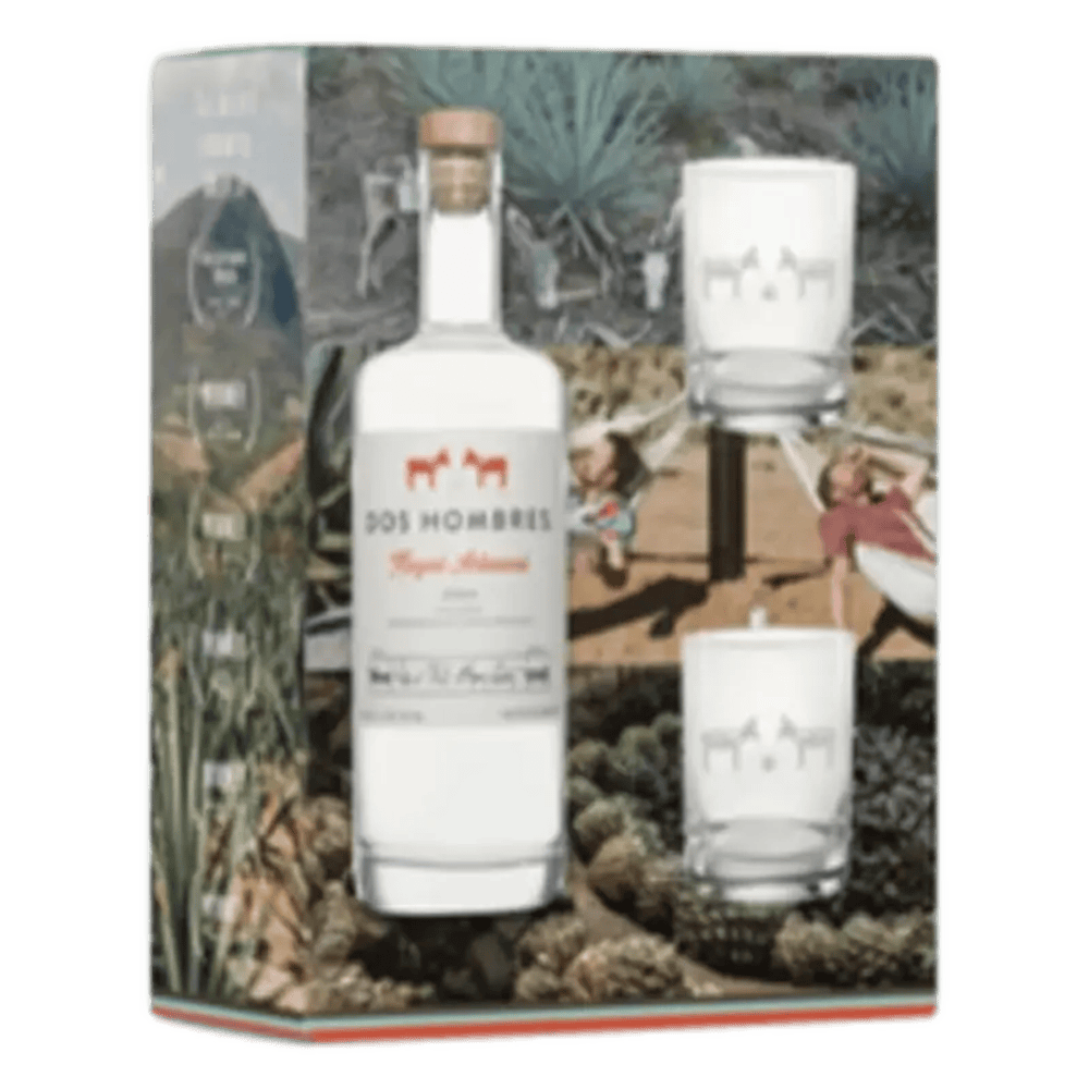 Dos Hombres Mezcal Joven 750ml Glass Set :: Tequila