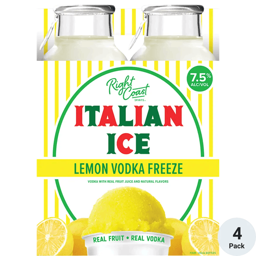 Right Coast Spirits Italian Ice Lemon Vodka Freeze 4-12oz :: Ready