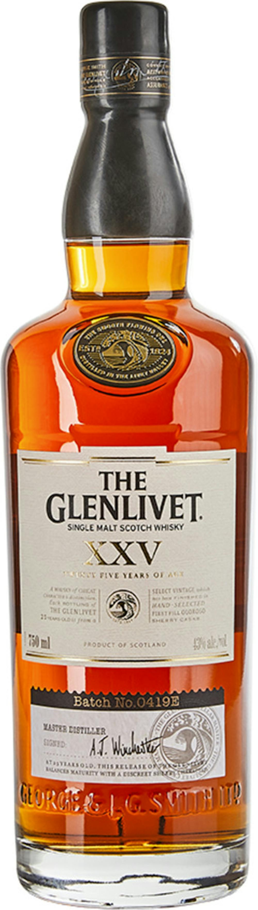 (希少)未開封THE GLENLIVET XXV 25年 シングルモルト旧ボトル Glenlivet XXV 25 Year Old Single Malt Scotch Whisky 750ml - VS