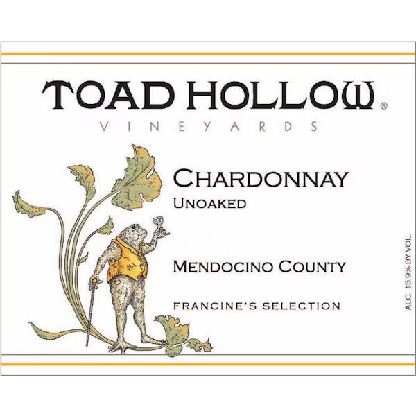 Mendocino County Toad Hollow Chardonnay Toad Hollow Chardonnay, CA